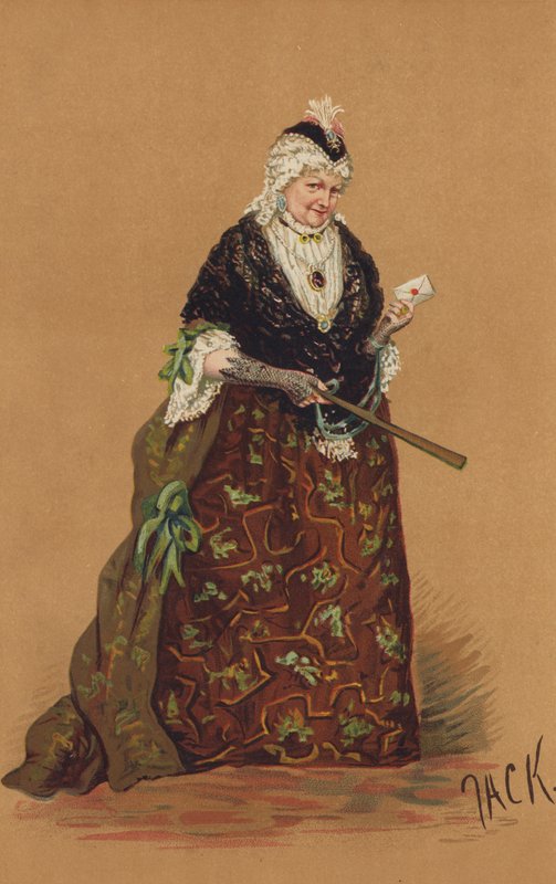 Mrs Stirling, como Mrs Malaprop, en la comedia de 