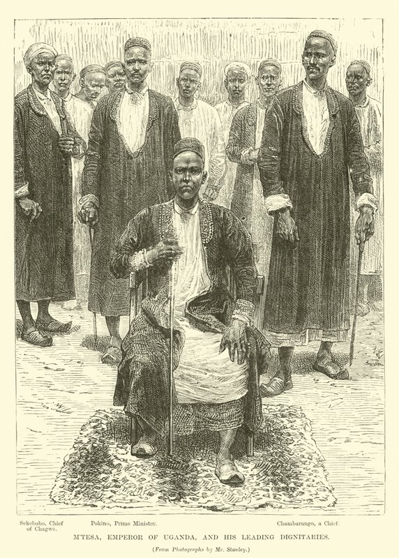 Mtesa, emperador de Uganda, y sus principales dignatarios de English School