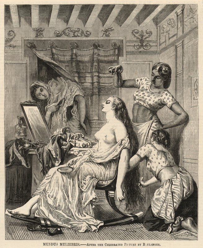 Mundus muliebris, según la célebre pintura de Boulanger de English School