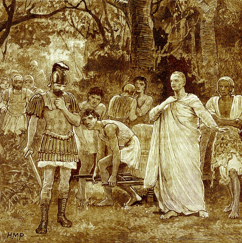 Asesinato de Cicerón, ilustración de Cassells Illustrated Universal History de Edward Ollier, publicado en 1890 de English School