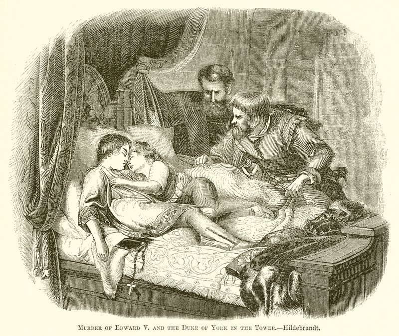 Asesinato de Eduardo V y el duque de York en la Torre.--Hildebrandt de English School