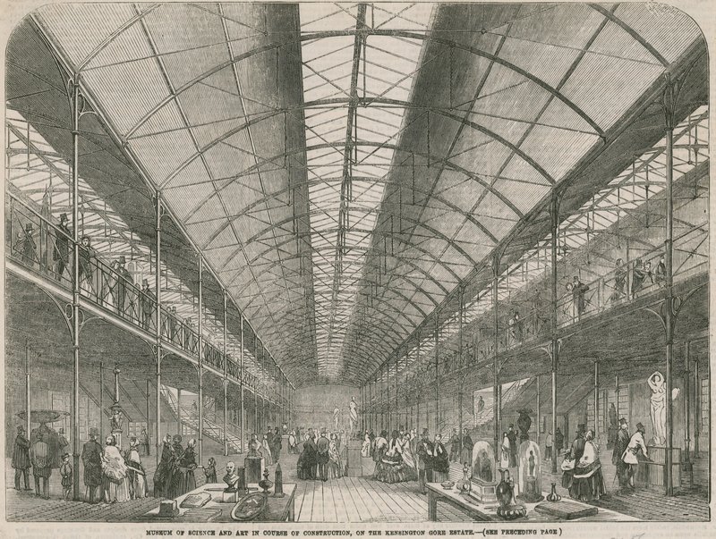 Museo de Ciencia y Arte en construcción, en la finca Kensington Gore de English School