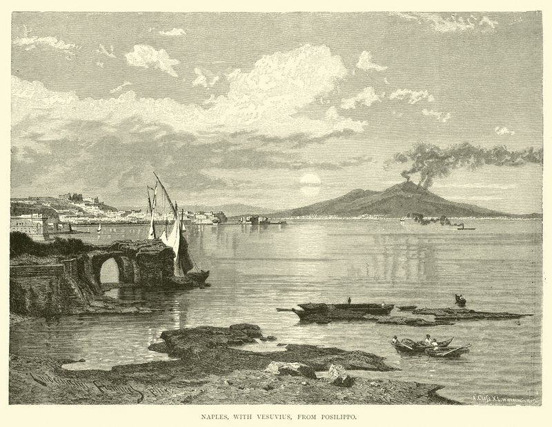 Nápoles, con el Vesubio, desde Posillipo de English School