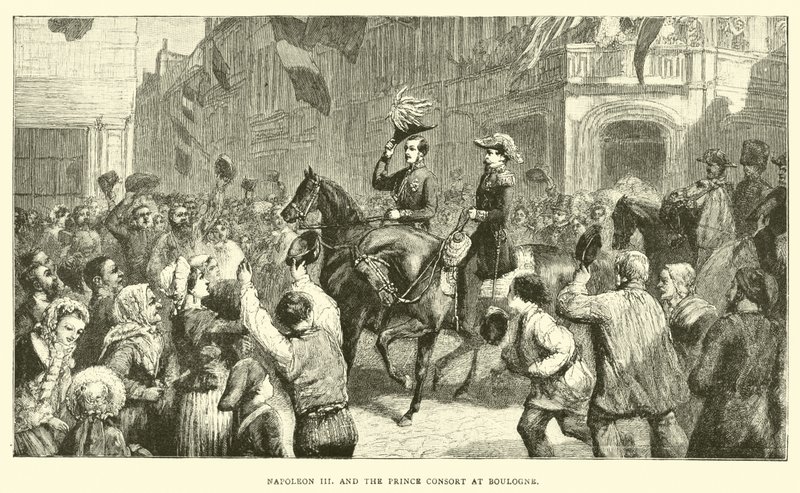 Napoleón III y el Príncipe Consorte en Boulogne de English School