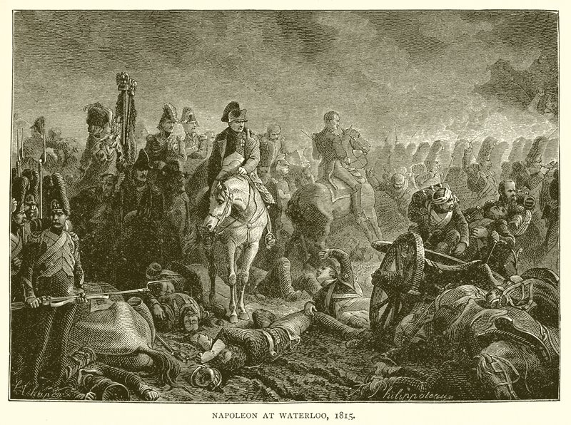 Napoleón en Waterloo, 1815 de English School