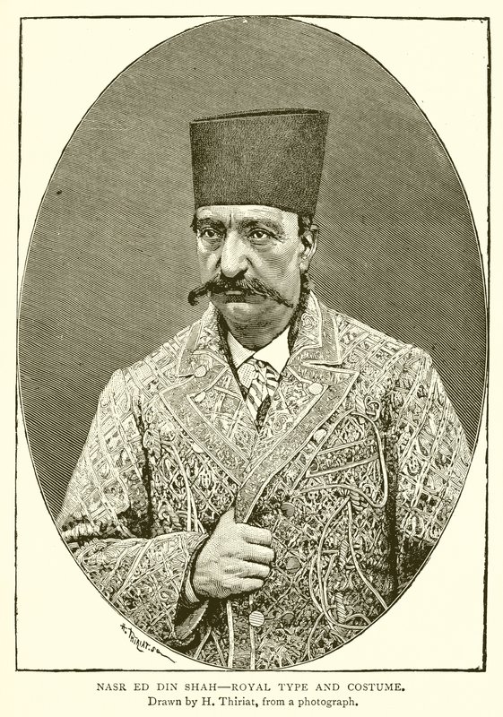 Nasr ed din Shah: Tipo y vestimenta real de English School