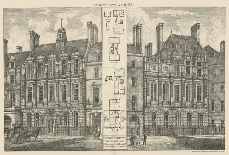 Hospital Nacional para Deformados, Great Portland Street y Bolsover Street de English School