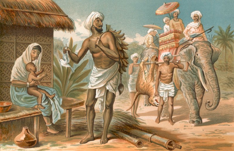 Nativos de Hindoostan, regresando de la caza del tigre de English School