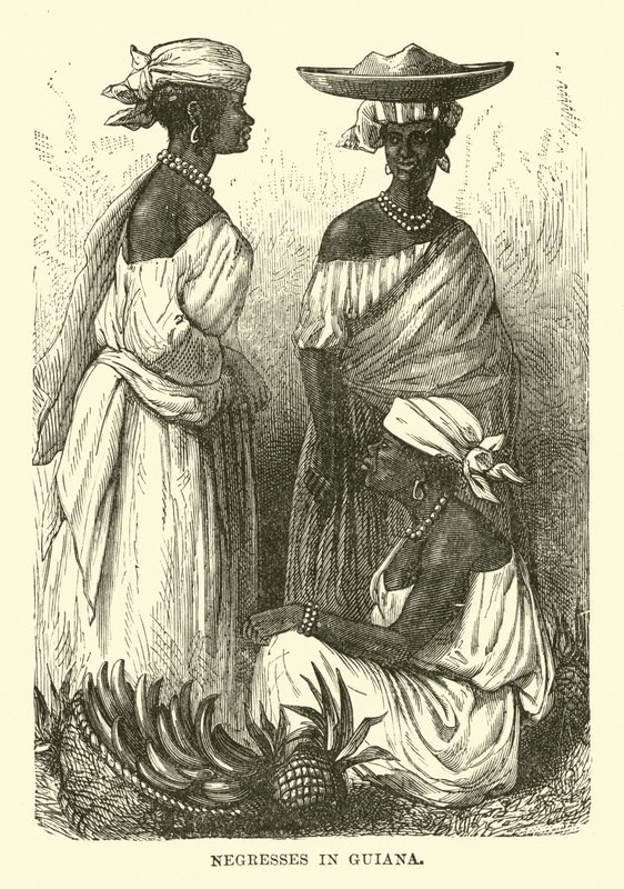 Negras en Guayana (grabado) de English School