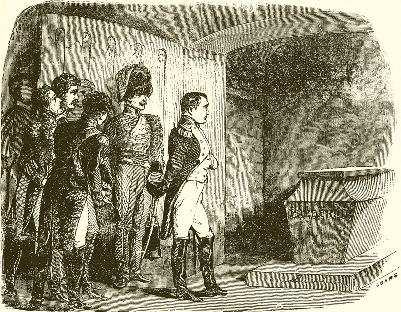 Napoleón en la tumba de Federico el Grande de English School