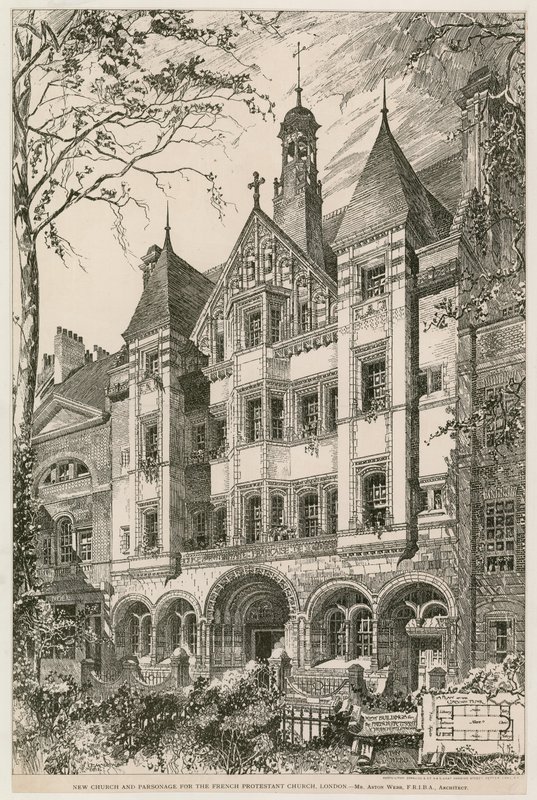 Nueva iglesia y casa parroquial para la Iglesia Protestante Francesa, Londres de English School