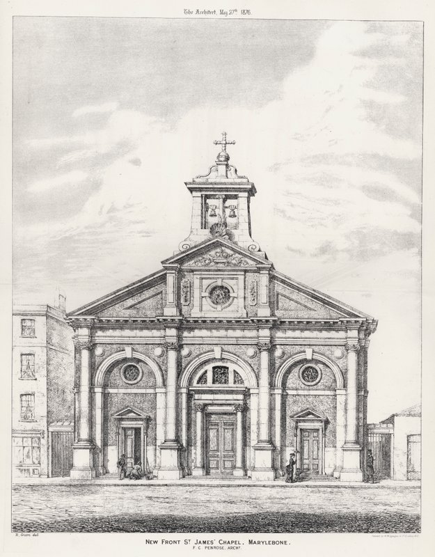 Nueva fachada, Capilla de San James, Marylebone de English School