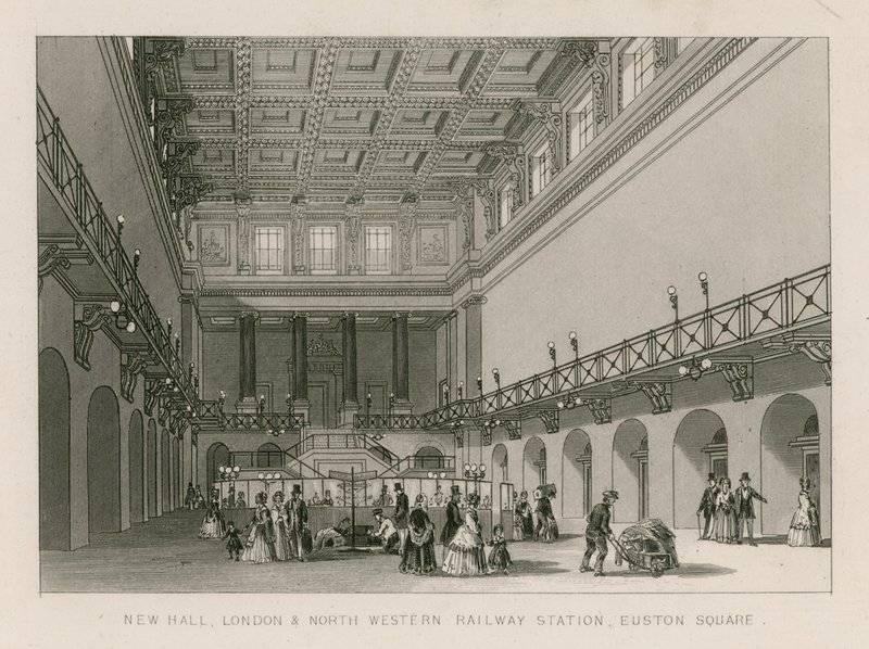 Nuevo Salón, estación de Ferrocarril del Noroeste de Londres, Euston Square, Londres de English School
