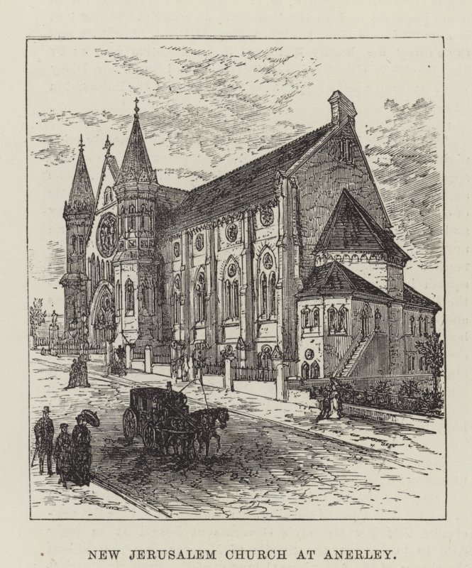Iglesia de la Nueva Jerusalén en Anerley (grabado) de English School
