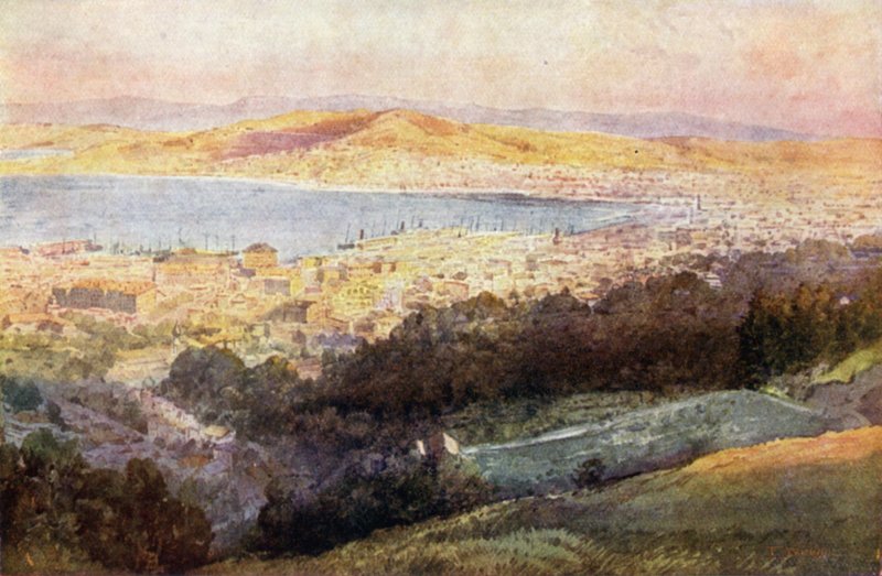 Nueva Zelanda: Wellington (litografía en color) de English School
