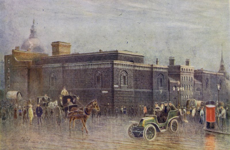 Prisión de Newgate, antes de su demolición (foto b/n) de English School
