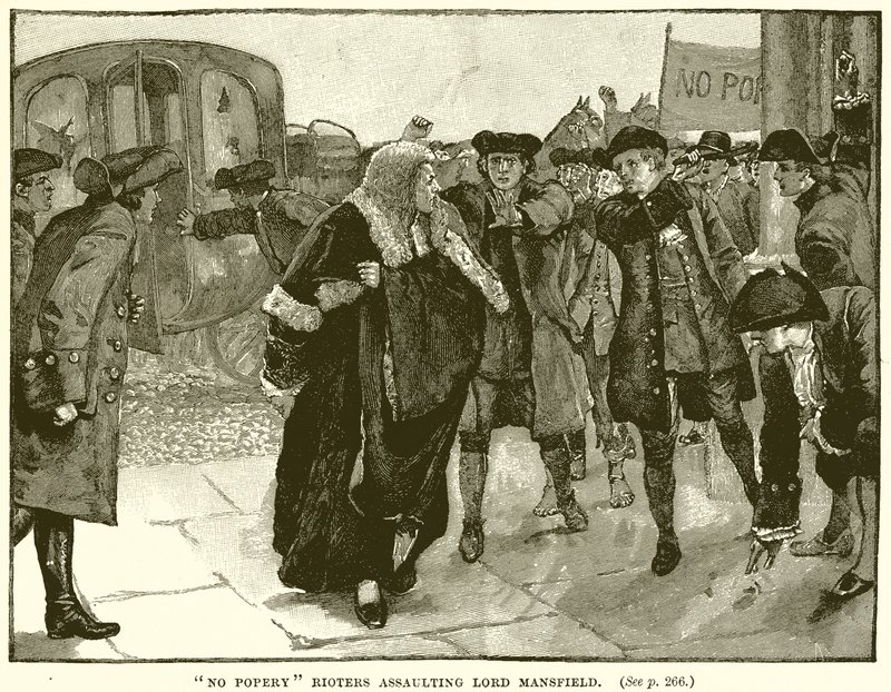 Amotinados No Popery asaltando a Lord Mansfield de English School