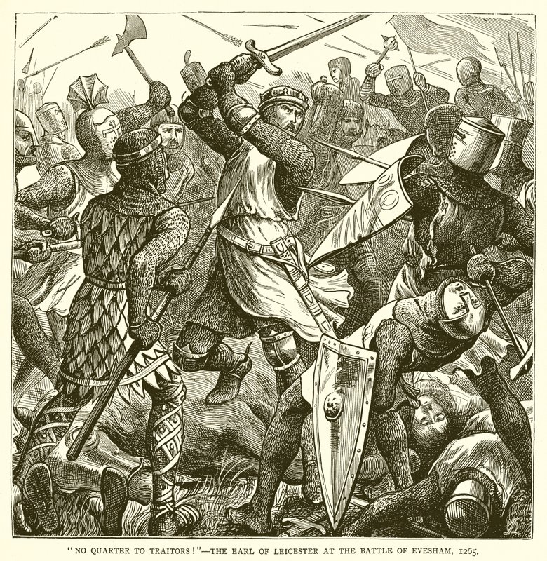 ¡Sin Cuartel para los Traidores!—El Conde de Leicester en la Batalla de Evesham, 1265 de English School