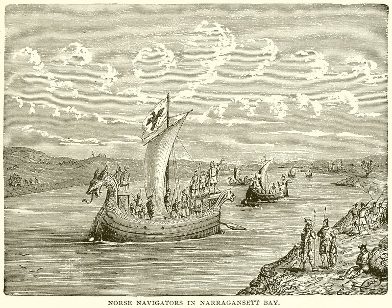 Navegantes nórdicos en la bahía de Narragansett de English School