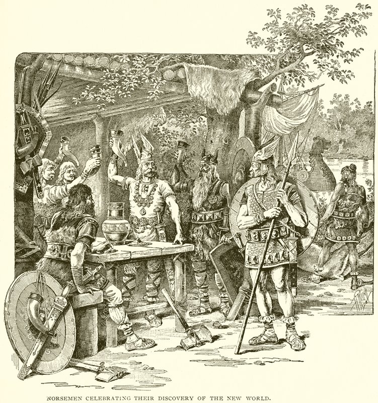 Nórdicos celebrando su descubrimiento del Nuevo Mundo de English School