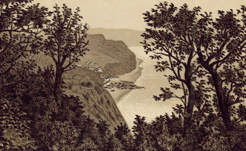 North Devon: Clovelly desde Hobby Drive (litografía) de English School