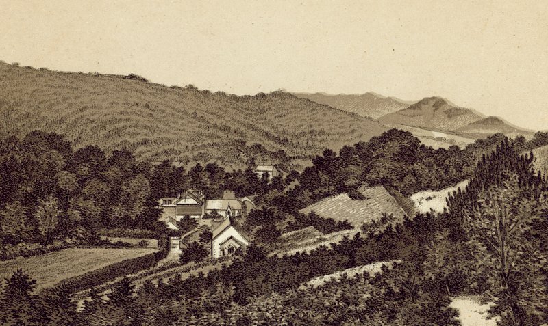 Norte de Devon: Iglesia y Valle de Lee (litografía) de English School