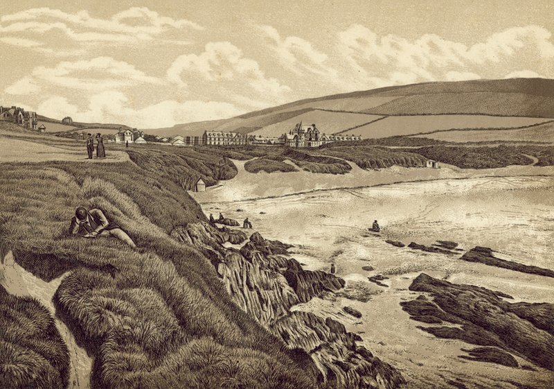 Norte de Devon: Woolacombe Sands (litografía) de English School