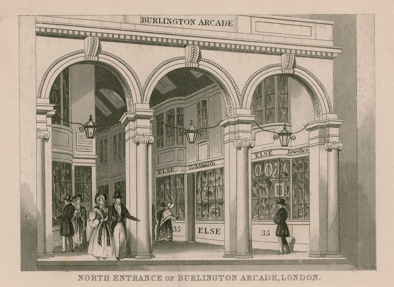 Entrada norte de Burlington Arcade, Londres de English School