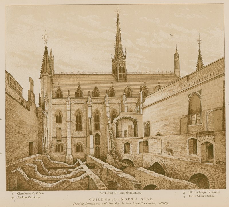 Lado norte del Guildhall, Londres de English School