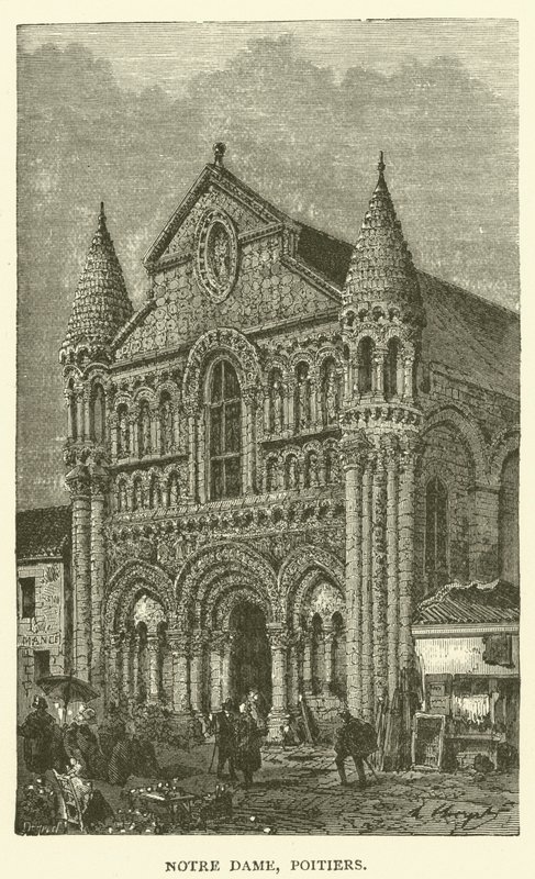 Notre Dame, Poitiers (grabado) de English School