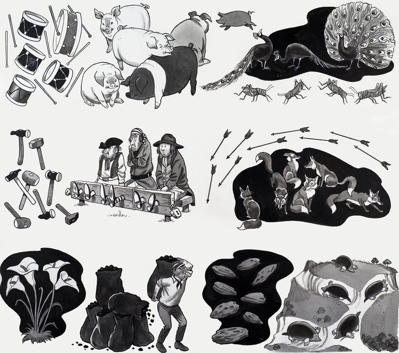 Ilustración de una canción infantil de English School