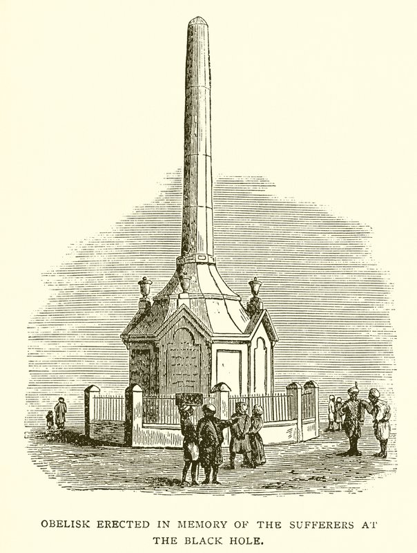 Obelisco erigido en memoria de las víctimas del Agujero Negro de Calcuta de English School