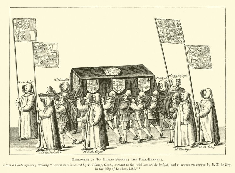 Funerales de Sir Philip Sidney, los Portadores del Féretro de English School