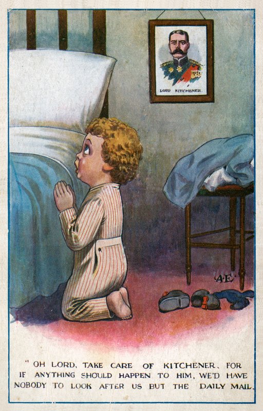 Oh Lord, Take Care of Kitchener pero The Daily Mail (litografía en color) de English School