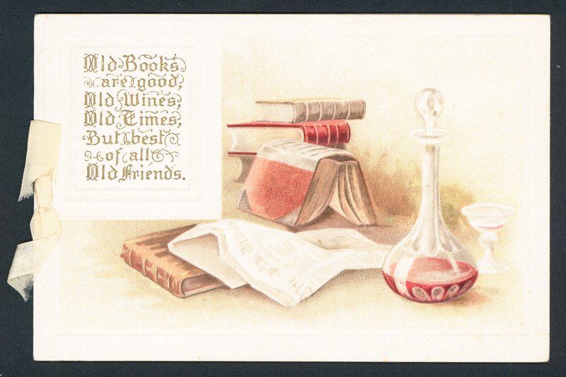 Libros antiguos y jarra de vino de English School
