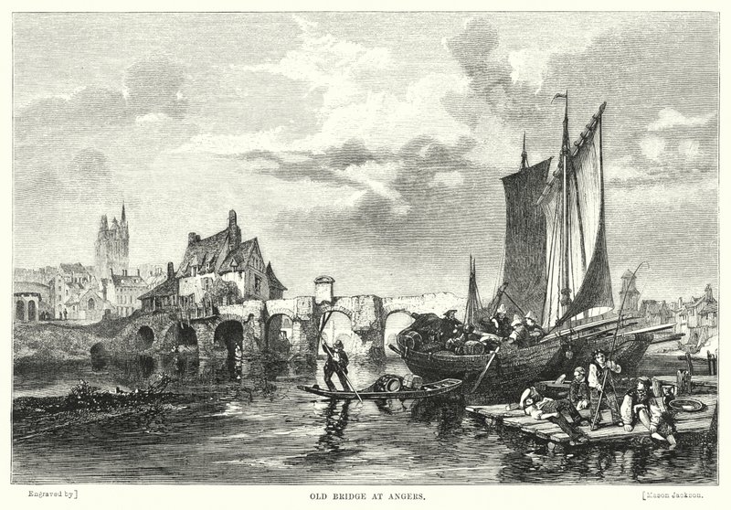 Puente Viejo de Angers (grabado) de English School