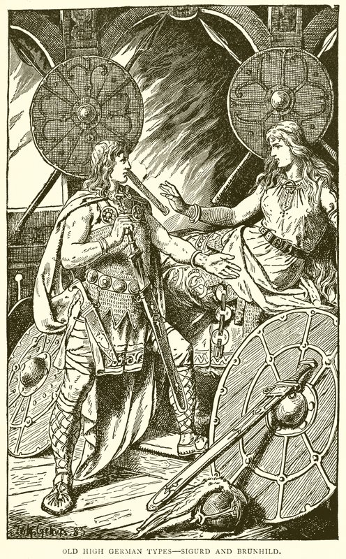Tipos altos alemanes antiguos--Sigurd y Brunilda de English School