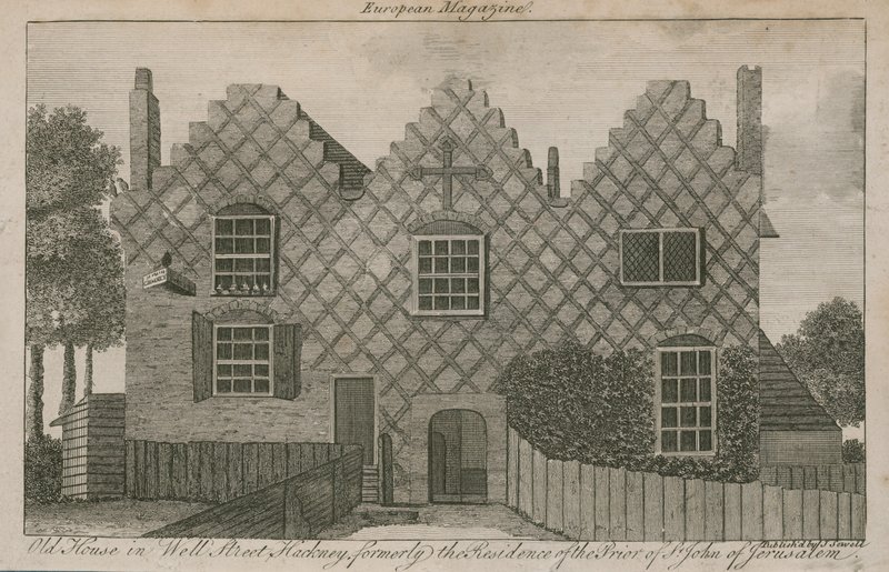 Casa Antigua en Well Street, Hackney, antigua residencia del Prior de San Juan de Jerusalén de English School