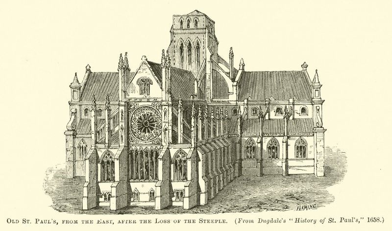La Antigua Catedral de San Pablo, desde el Este, después de la Pérdida del Campanario de English School