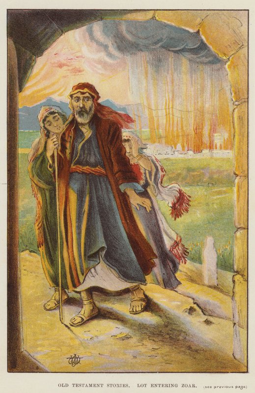 Historias del Antiguo Testamento, Lot entrando en Zoar de English School