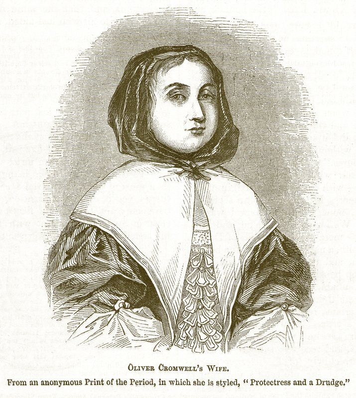 Esposa de Oliver Cromwell, ilustración de The Pictorial History of England de English School