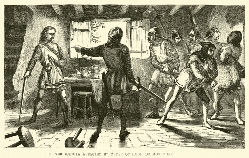 Oliver Icingla arrestado por orden de Hugh de Moreville de English School