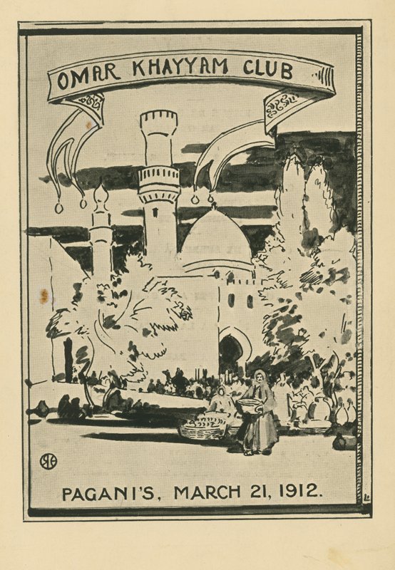 Cena del Club Omar Khayyam, 21 de marzo de 1912, en el Restaurante Paganis de English School