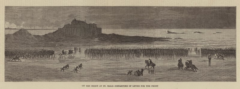 En la playa de St Malo, salida de los reclutas hacia el frente de English School