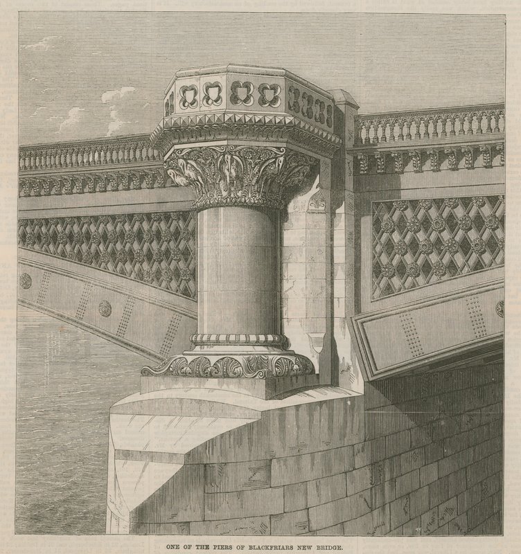 Uno de los pilares del nuevo puente de Blackfriars de English School