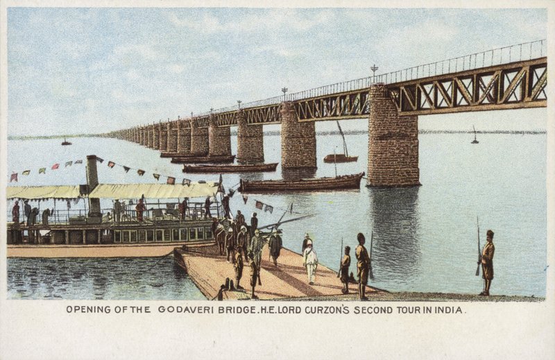 Inauguración del Puente Godaveri, segunda gira de H. E. Lord Curzon en India de English School