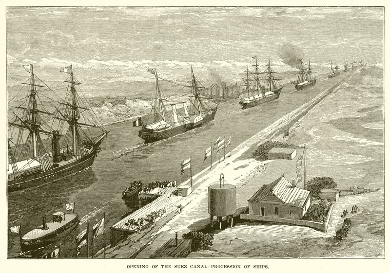 Apertura del Canal de Suez: Procesión de barcos de English School
