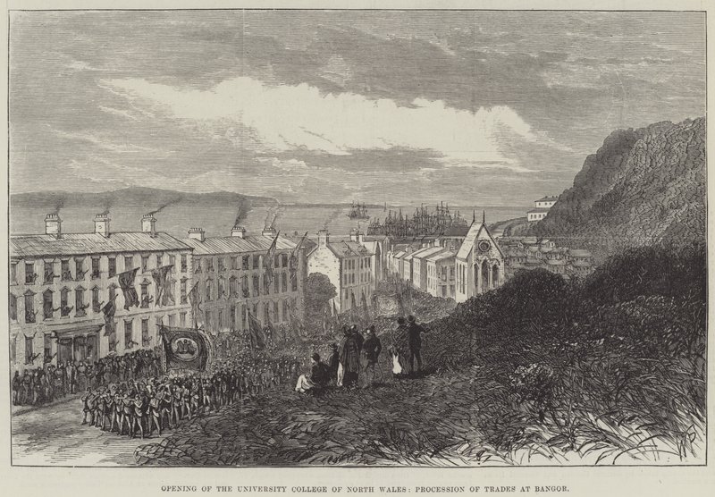 Apertura del Colegio Universitario del Norte de Gales, Procesión de Gremios en Bangor de English School