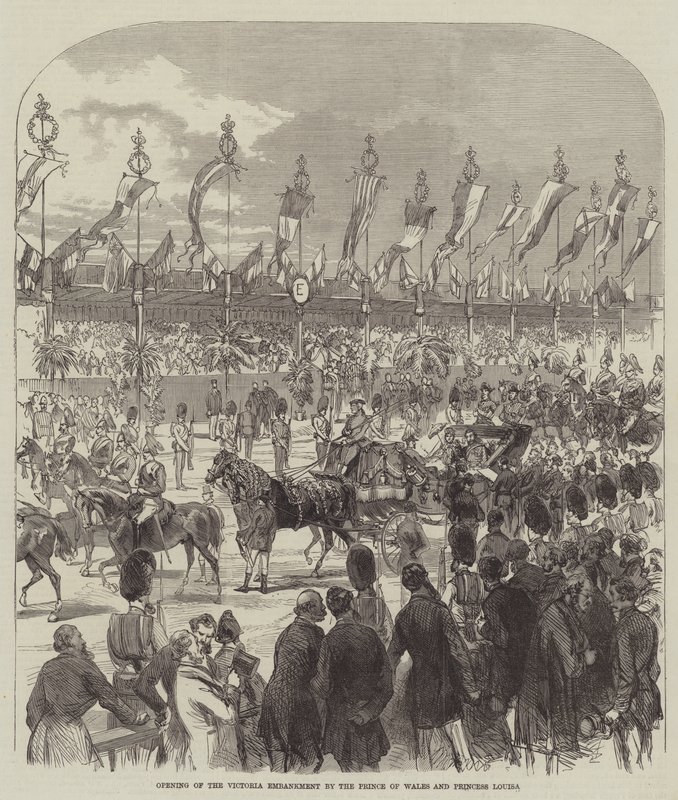 Inauguración del Victoria Embankment por el Príncipe de Gales y la Princesa Luisa de English School