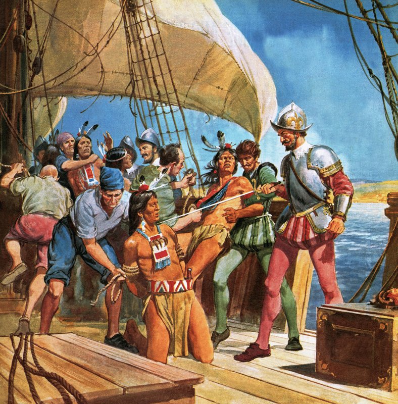 Operación Piel Roja. En 1605, Sir Ferdinando Gorges navegó a América y secuestró a cinco indios para que el Lord Chief Justice pudiera aprender más sobre los nativos americanos. de English School